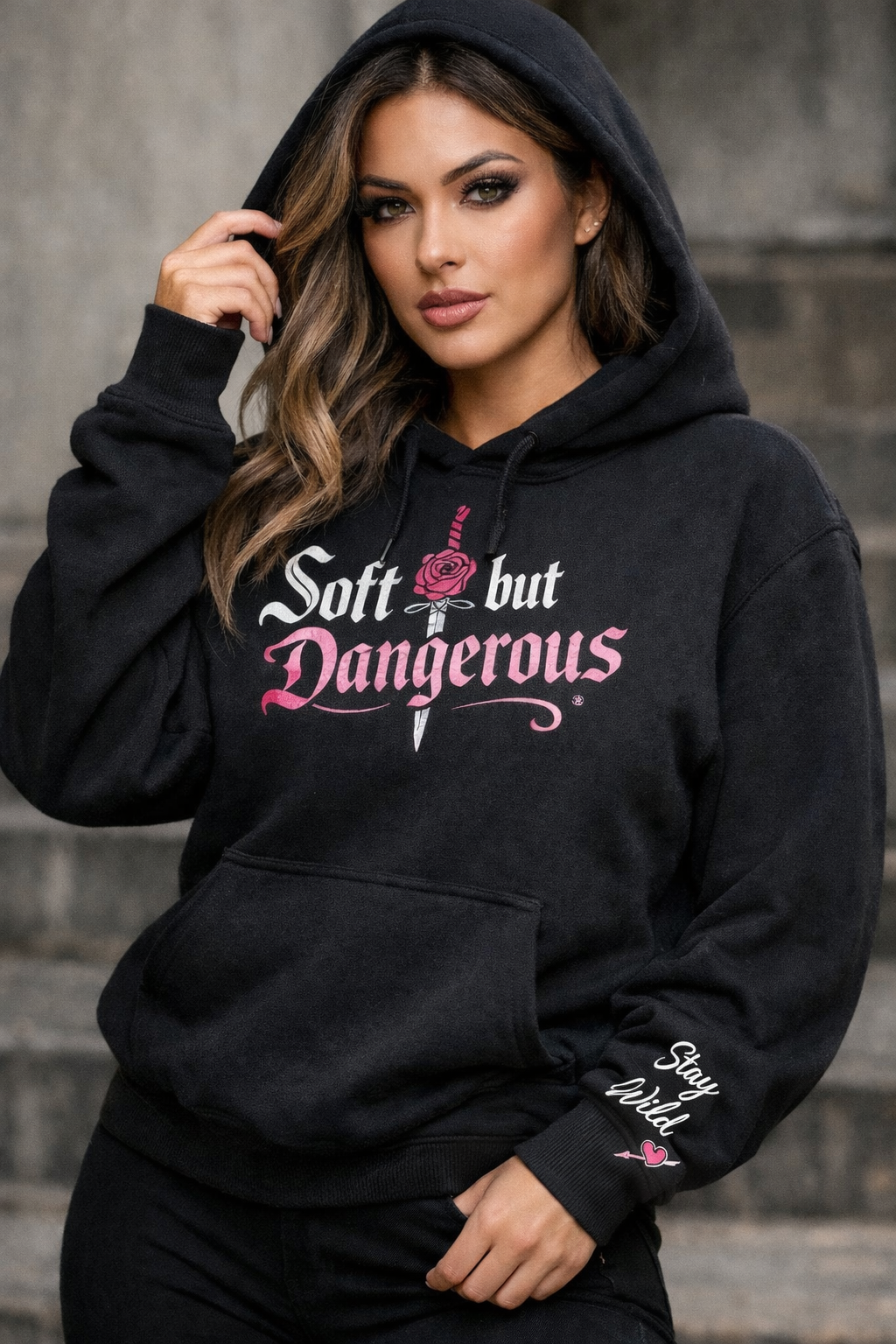 Soft but dangerous statement hoodie