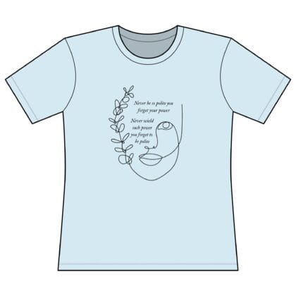Women's Inspirational Line Art Tee — "Never be so polite you forget your power" - Image 3