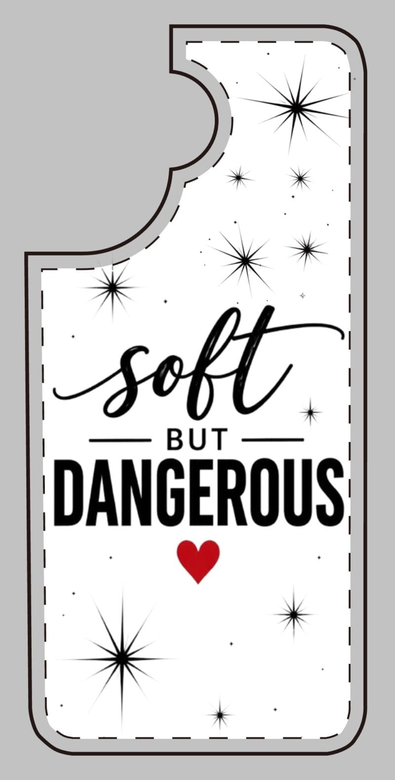 Soft But Dangerous Phone Case – Heart Accent Sparkle Design