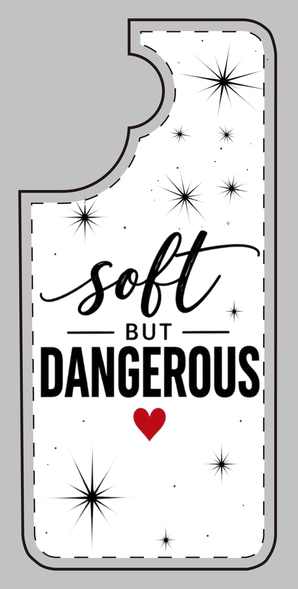 Soft But Dangerous Phone Case – Heart Accent Sparkle Design - Image 1