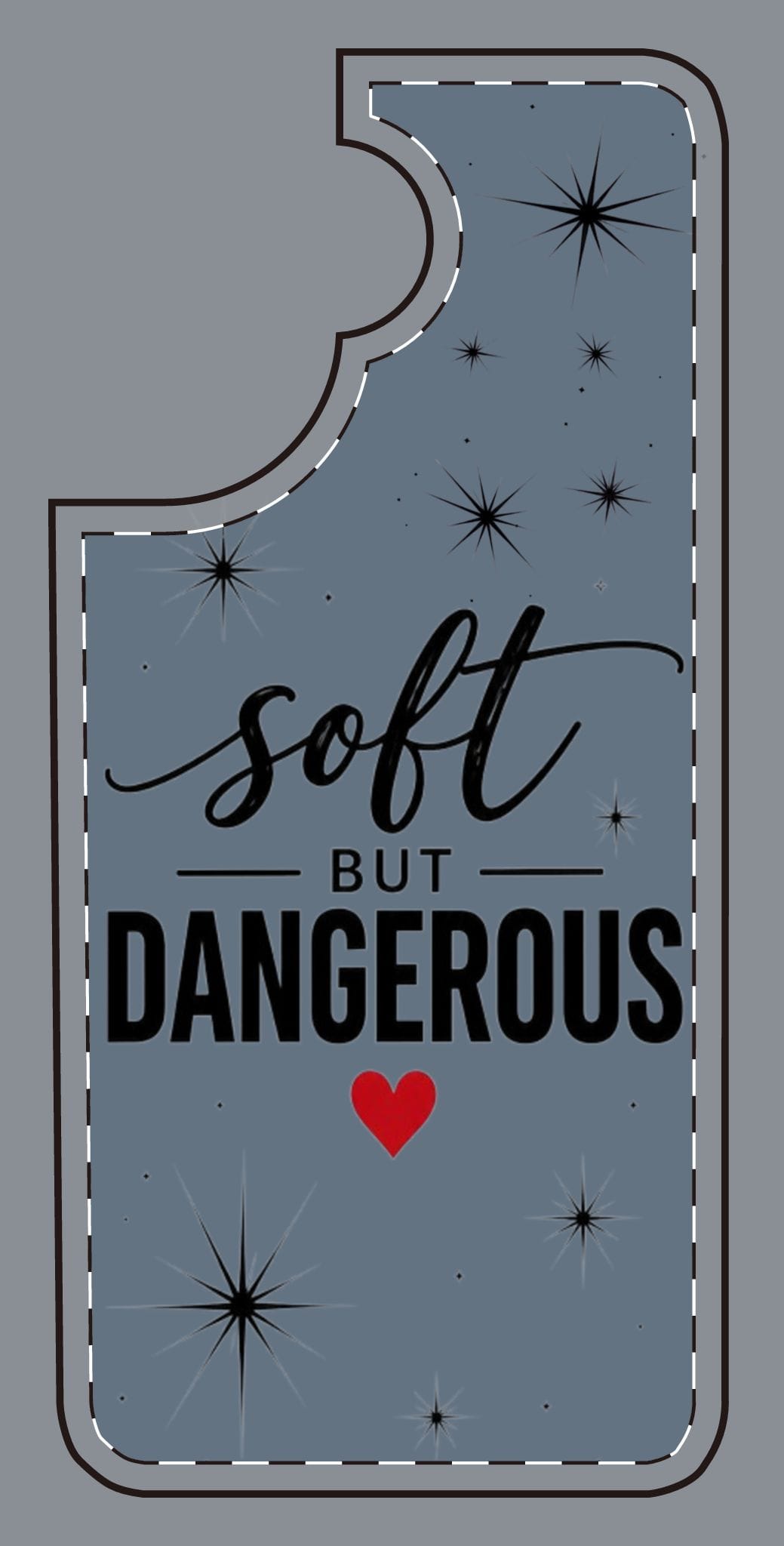 Soft But Dangerous Phone Case – Heart Accent Sparkle Design - Image 9