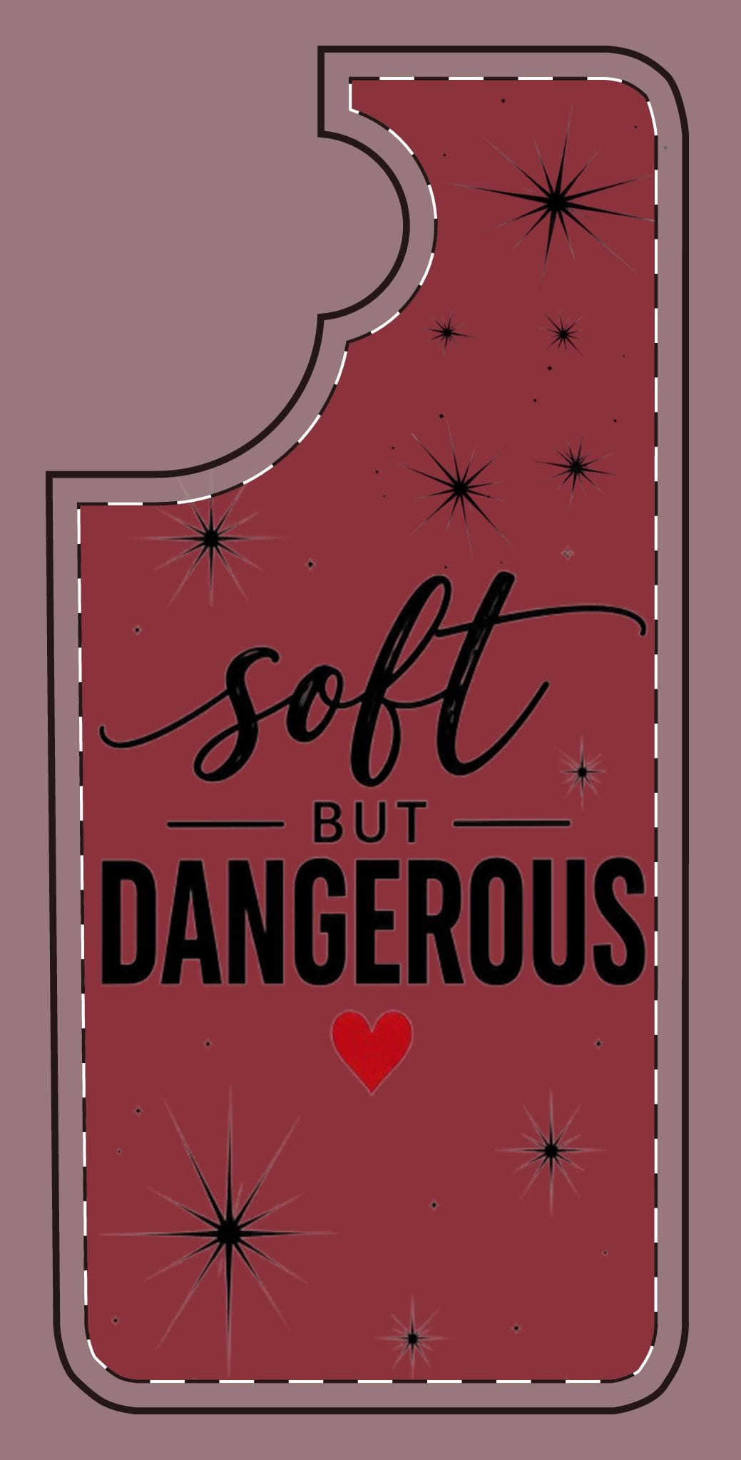 Soft But Dangerous Phone Case – Heart Accent Sparkle Design - Image 13