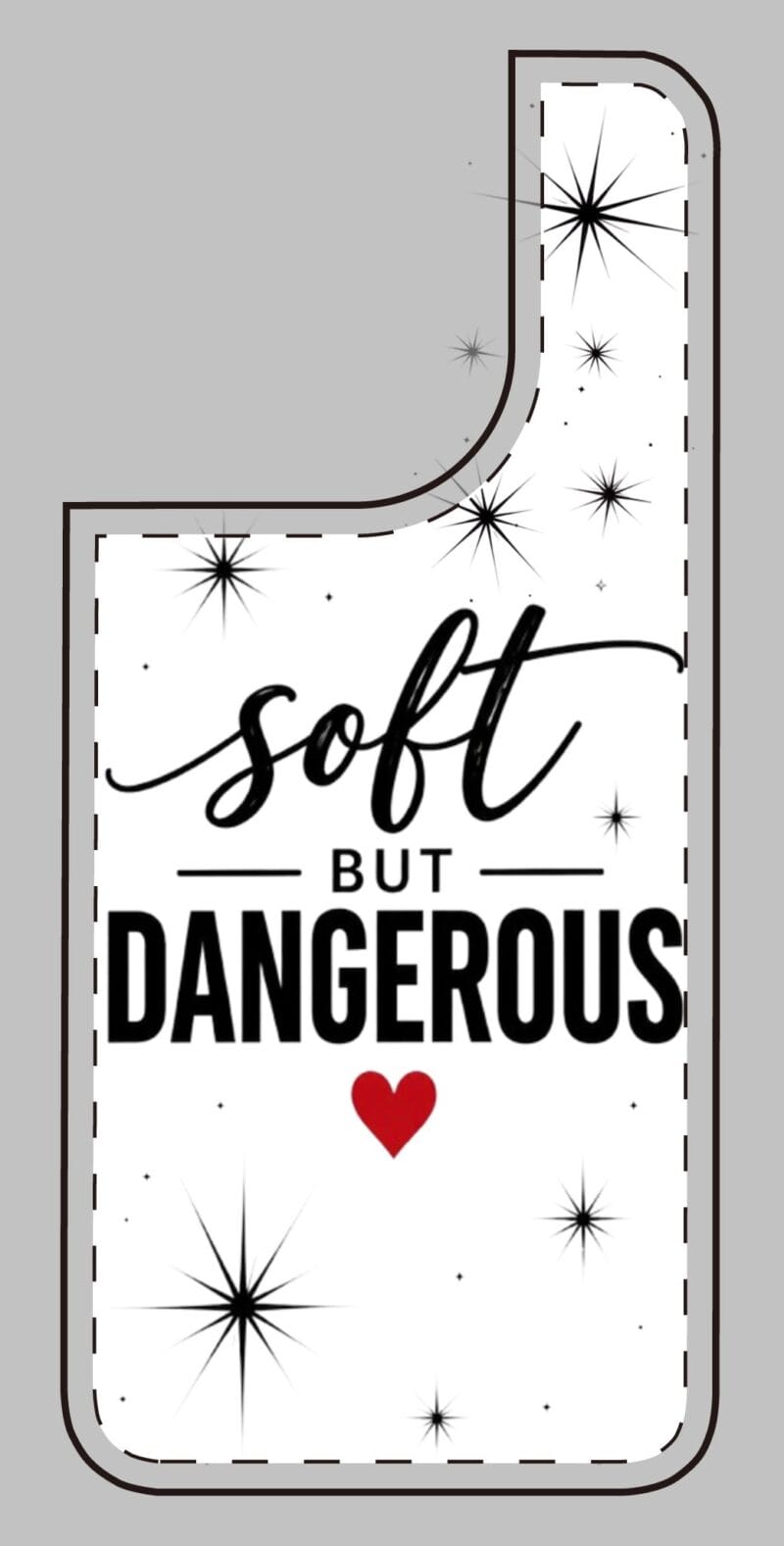 Soft But Dangerous Phone Case – Heart Accent Sparkle Design