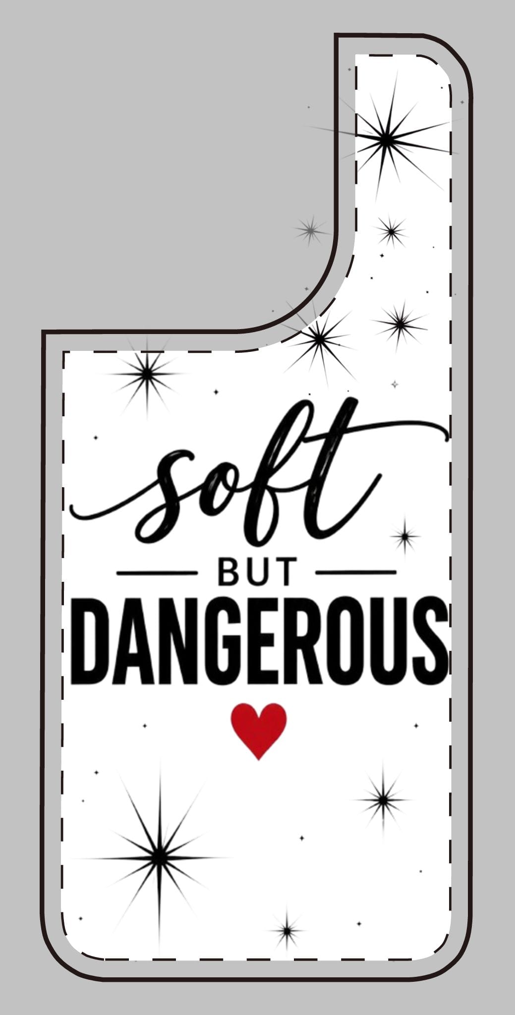 Soft But Dangerous Phone Case – Heart Accent Sparkle Design - Image 2