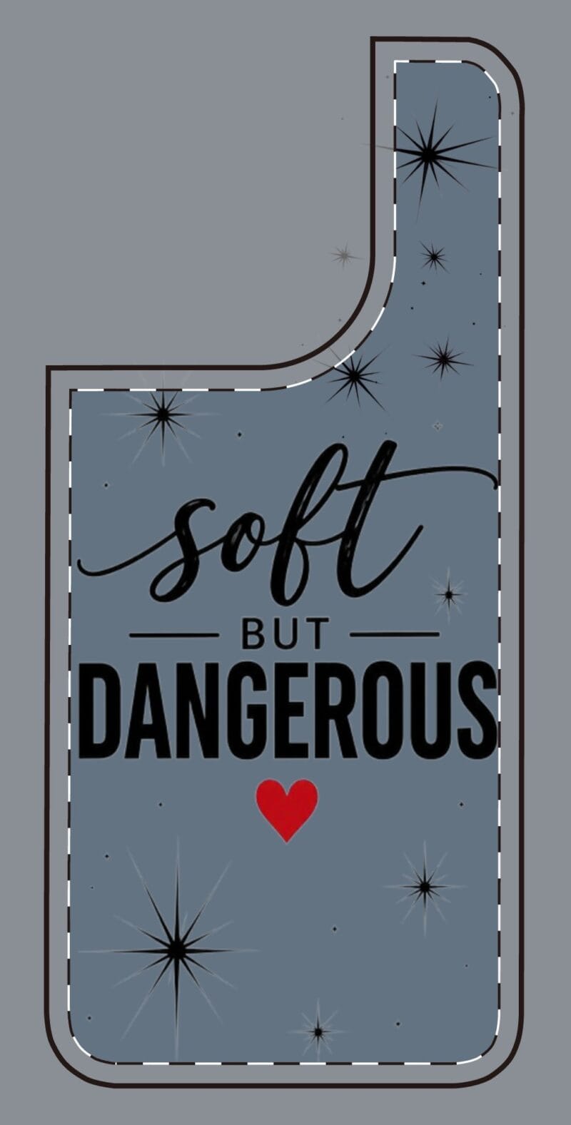 Soft But Dangerous Phone Case – Heart Accent Sparkle Design