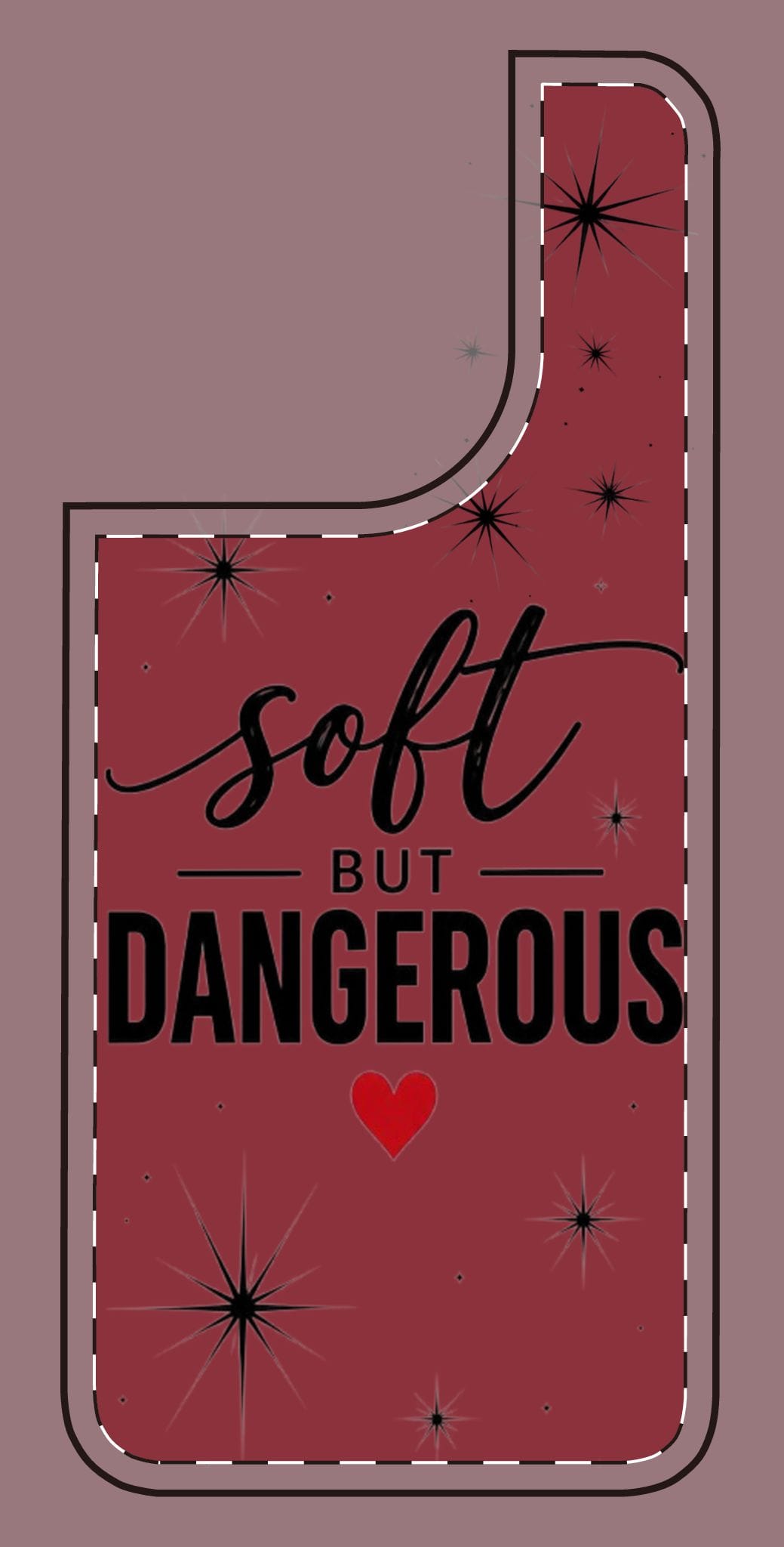 Soft But Dangerous Phone Case – Heart Accent Sparkle Design - Image 14