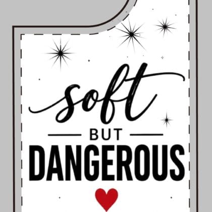 Soft But Dangerous Phone Case – Heart Accent Sparkle Design - Image 4
