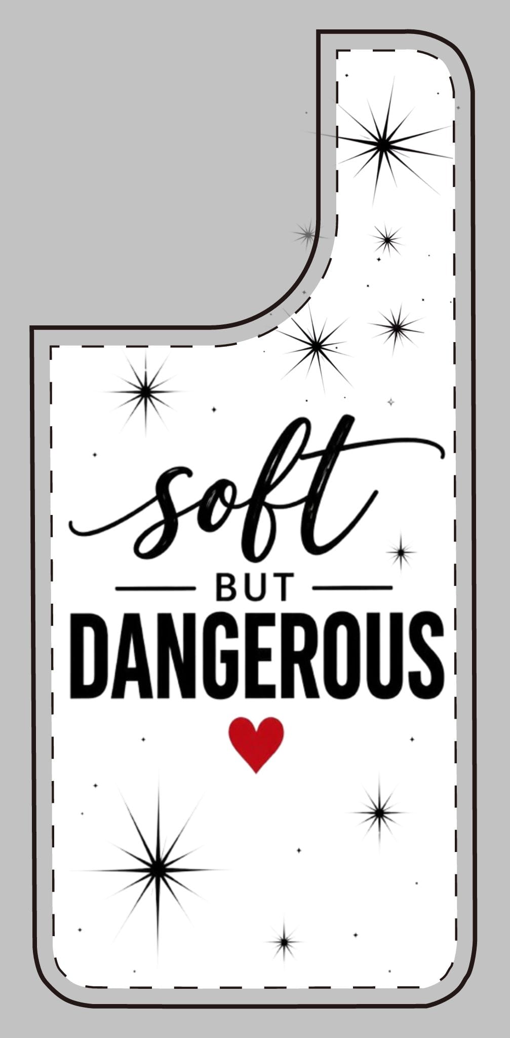 Soft But Dangerous Phone Case – Heart Accent Sparkle Design - Image 4