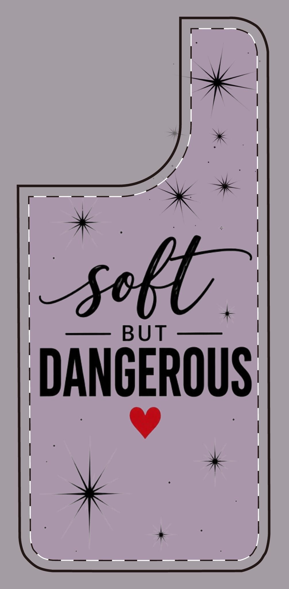 Soft But Dangerous Phone Case – Heart Accent Sparkle Design - Image 8