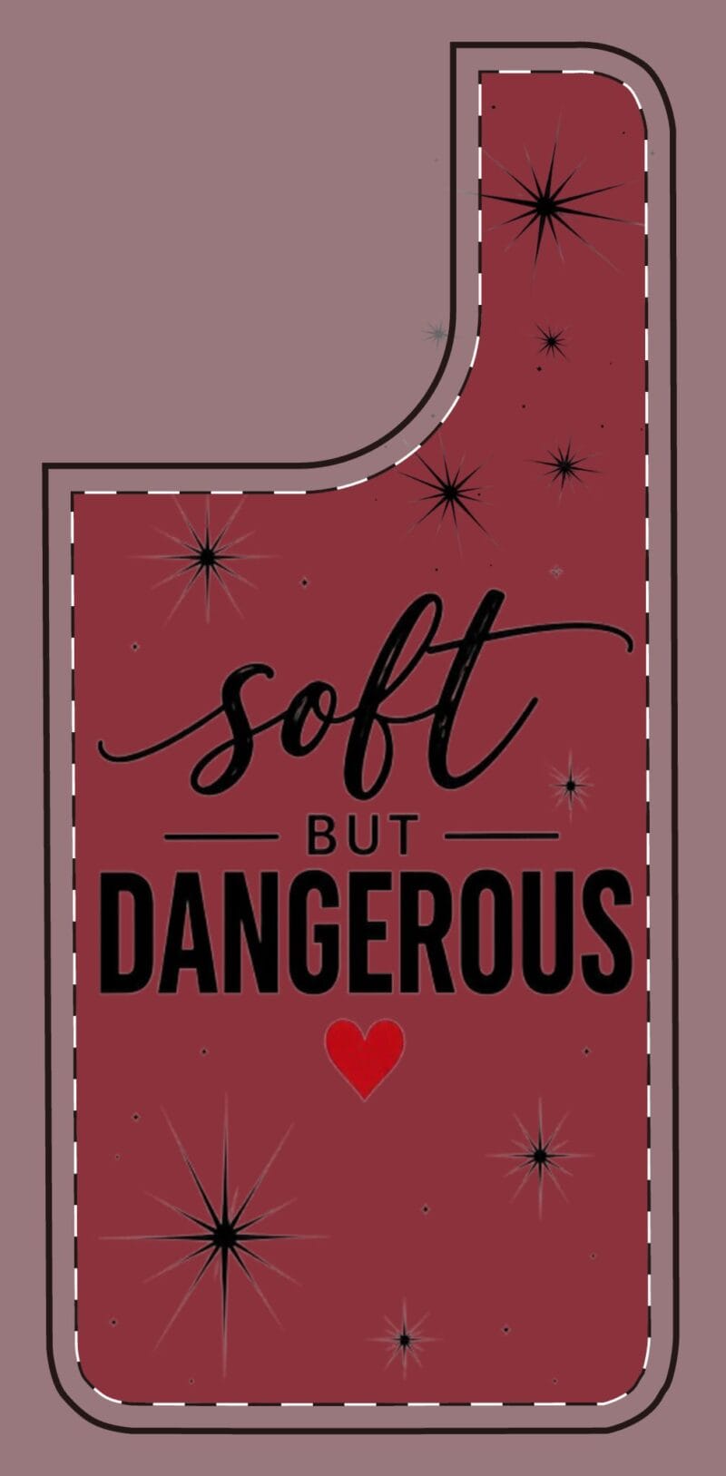 Soft But Dangerous Phone Case – Heart Accent Sparkle Design