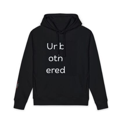 Sounder Hoodie — Vertical "Unbothered" Minimalist Black Hoodie - Image 1