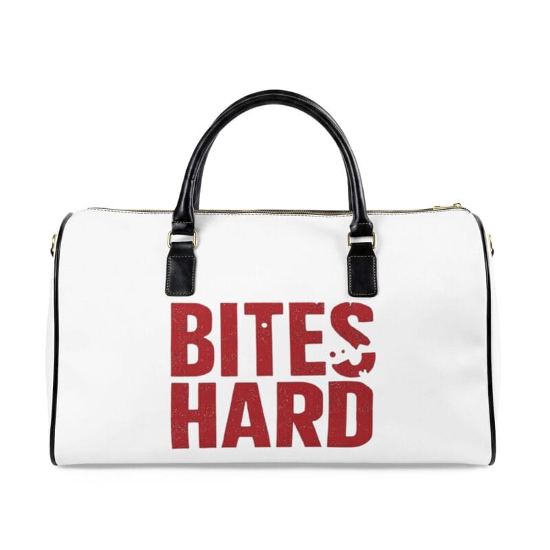 Faux Leather "LOOKS SWEET, BITES HARD" Travel Bag
