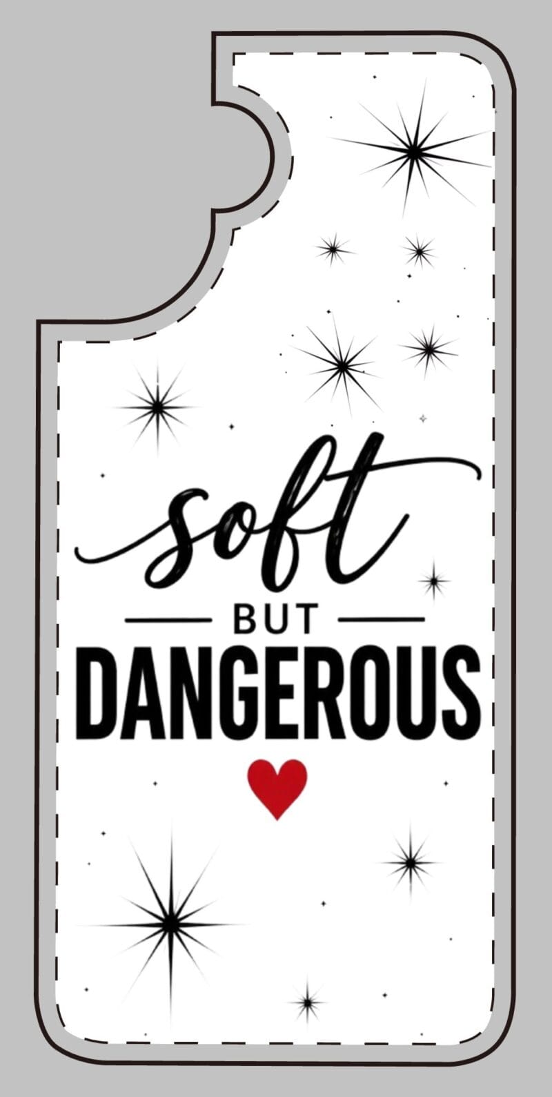 Soft But Dangerous Phone Case – Heart Accent Sparkle Design