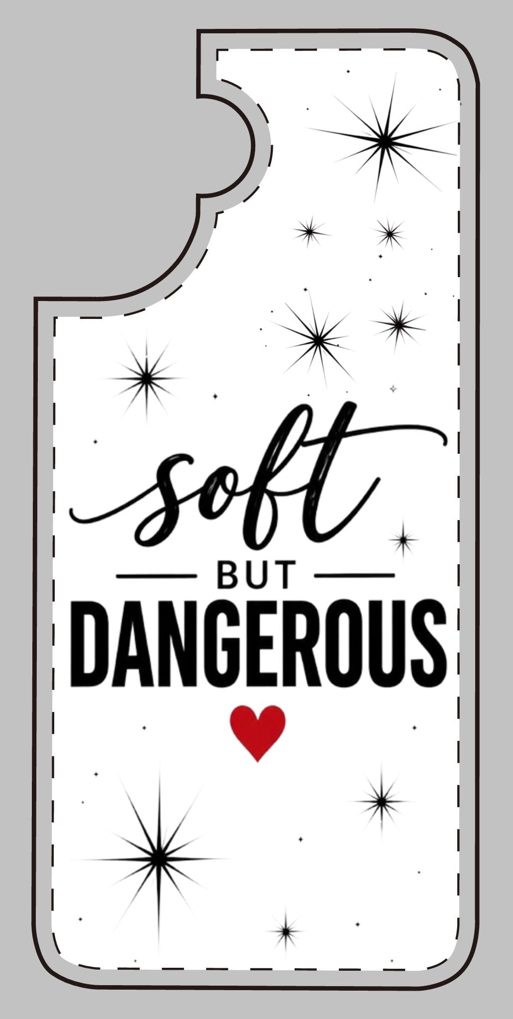 Soft But Dangerous Phone Case – Heart Accent Sparkle Design - Image 3