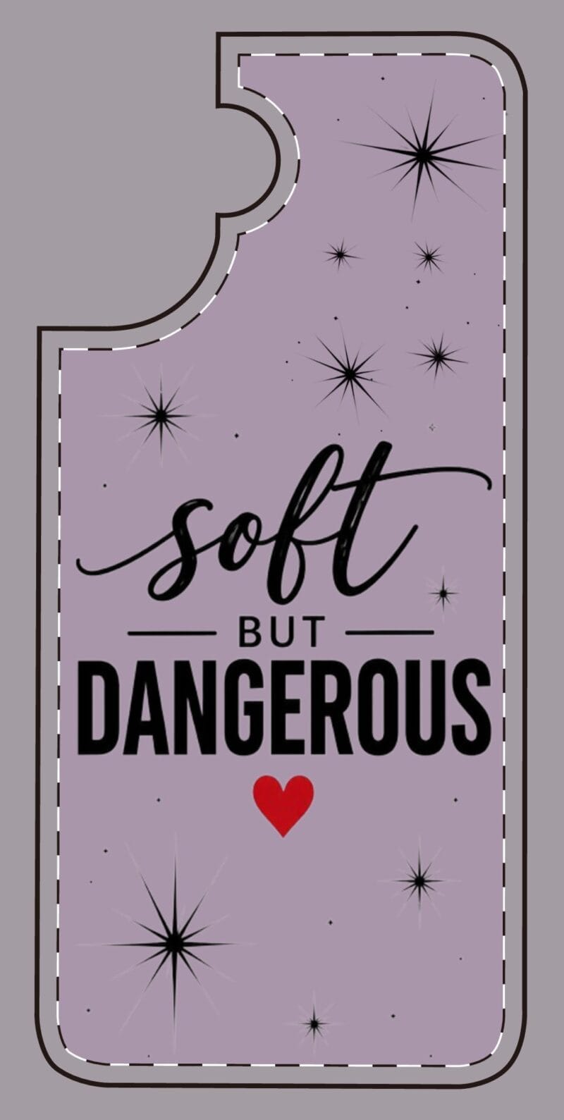 Soft But Dangerous Phone Case – Heart Accent Sparkle Design