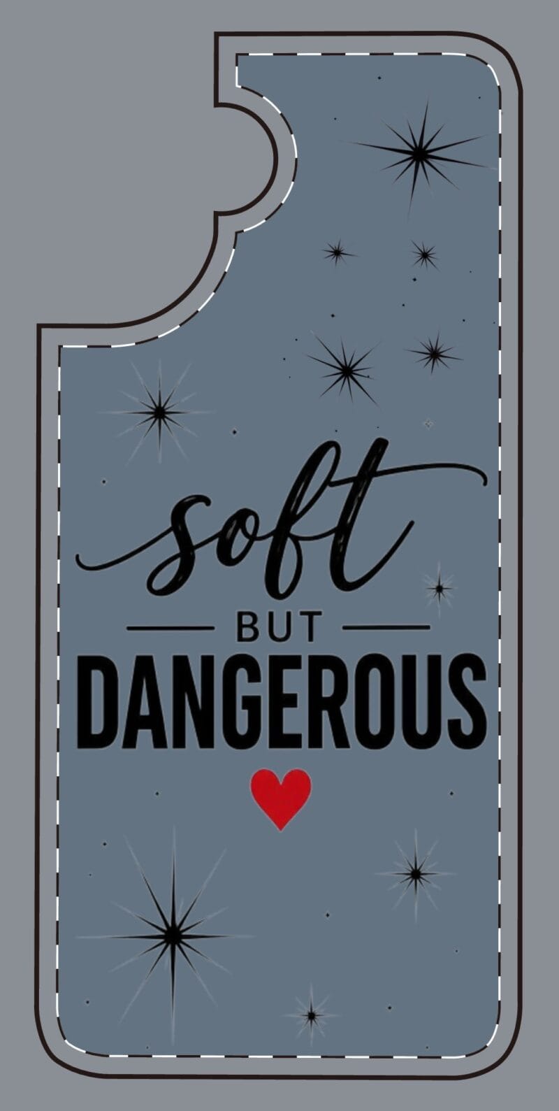Soft But Dangerous Phone Case – Heart Accent Sparkle Design