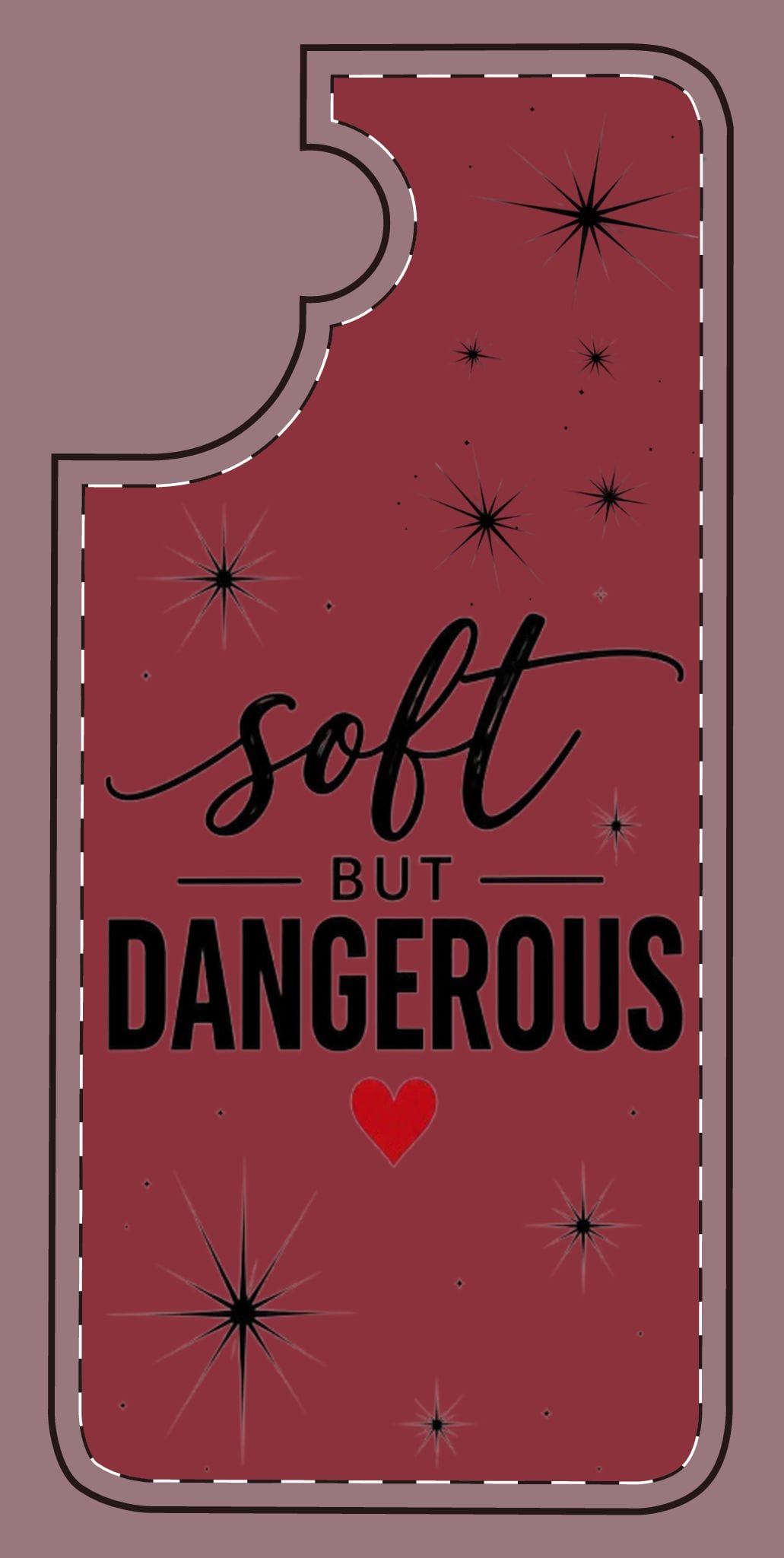 Soft But Dangerous Phone Case – Heart Accent Sparkle Design - Image 15