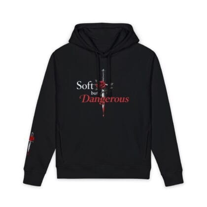 Hoodie - "Soft but Dangerous" Rose Dagger Graphic Hoodie - Image 1