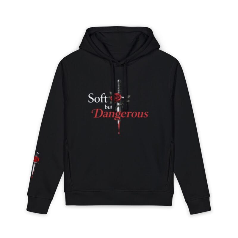 Hoodie - "Soft but Dangerous" Rose Dagger Graphic Hoodie