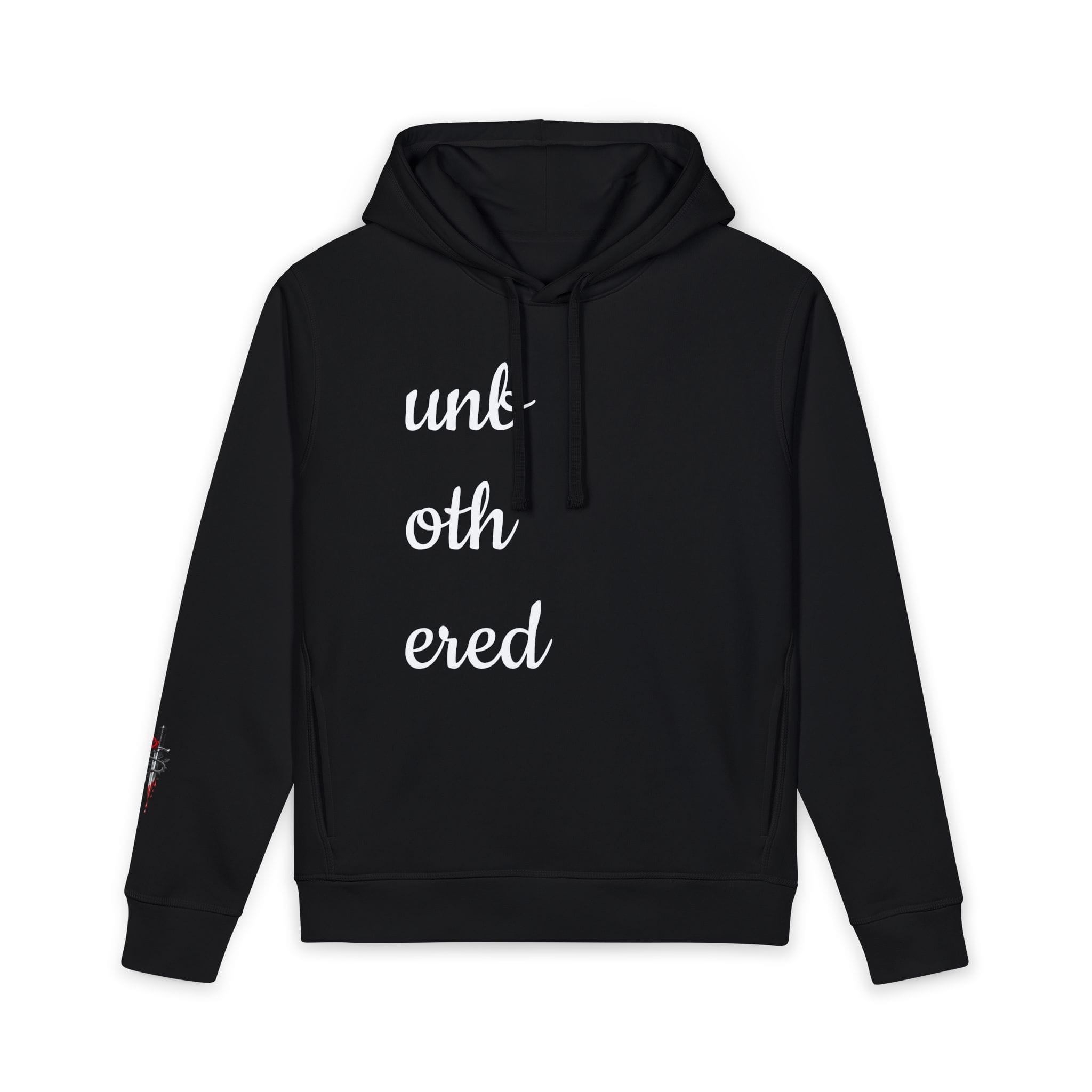 "Unbothered" Minimalist Black Hoodie - Image 1
