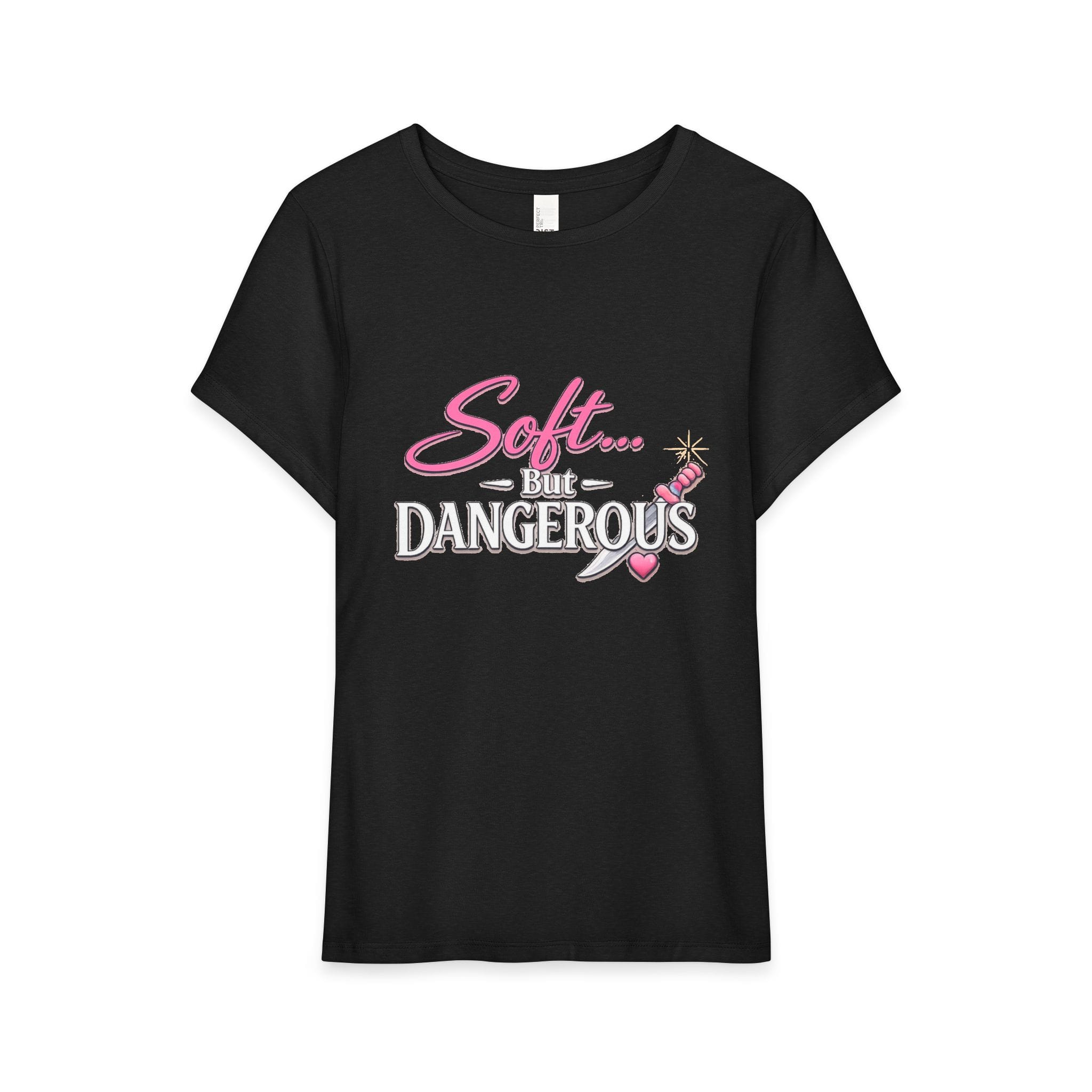 Soft But Dangerous Women’s Tee — Cute Pink Script Graphic Shirt - Image 1