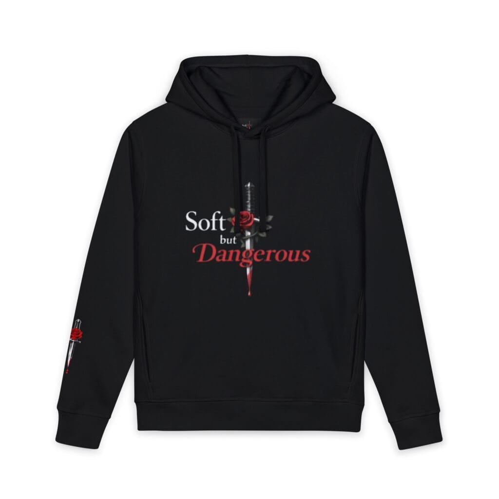 Hoodie - "Soft but Dangerous" Rose Dagger Graphic Hoodie