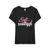 Soft But Dangerous Women’s Tee — Cute Pink Script Graphic Shirt - Image 1