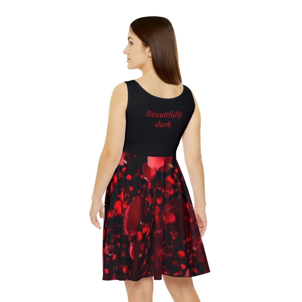 Gothic Red Rose "Beautifully Dark" Skater Dress