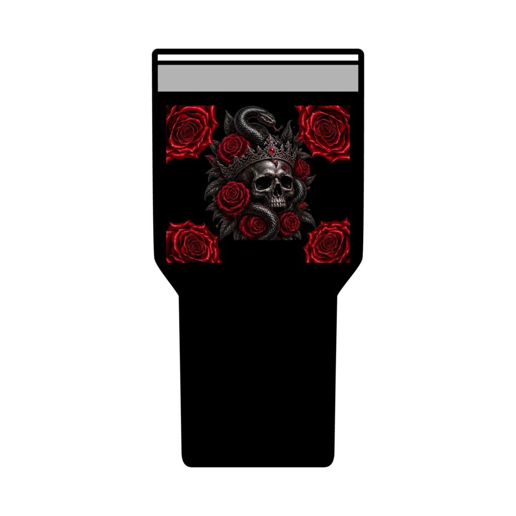 30oz Insulated Tumbler – Sweet but Dangerous Gothic Skull & Roses