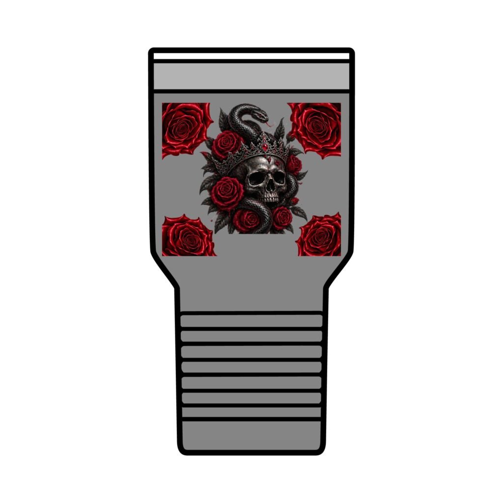 30oz Insulated Tumbler – Sweet but Dangerous Gothic Skull & Roses