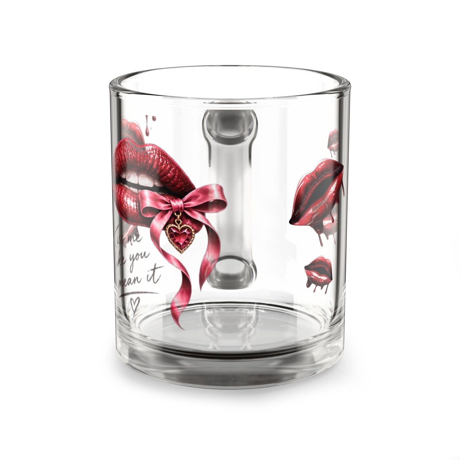 Glass Mug — “Good Girls Love Harder” Heart Design, 10oz Romantic Gift - Image 1